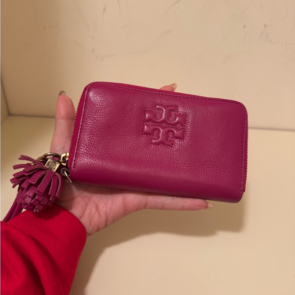 Tory Burch Fuchsia Wallet With Tassel
